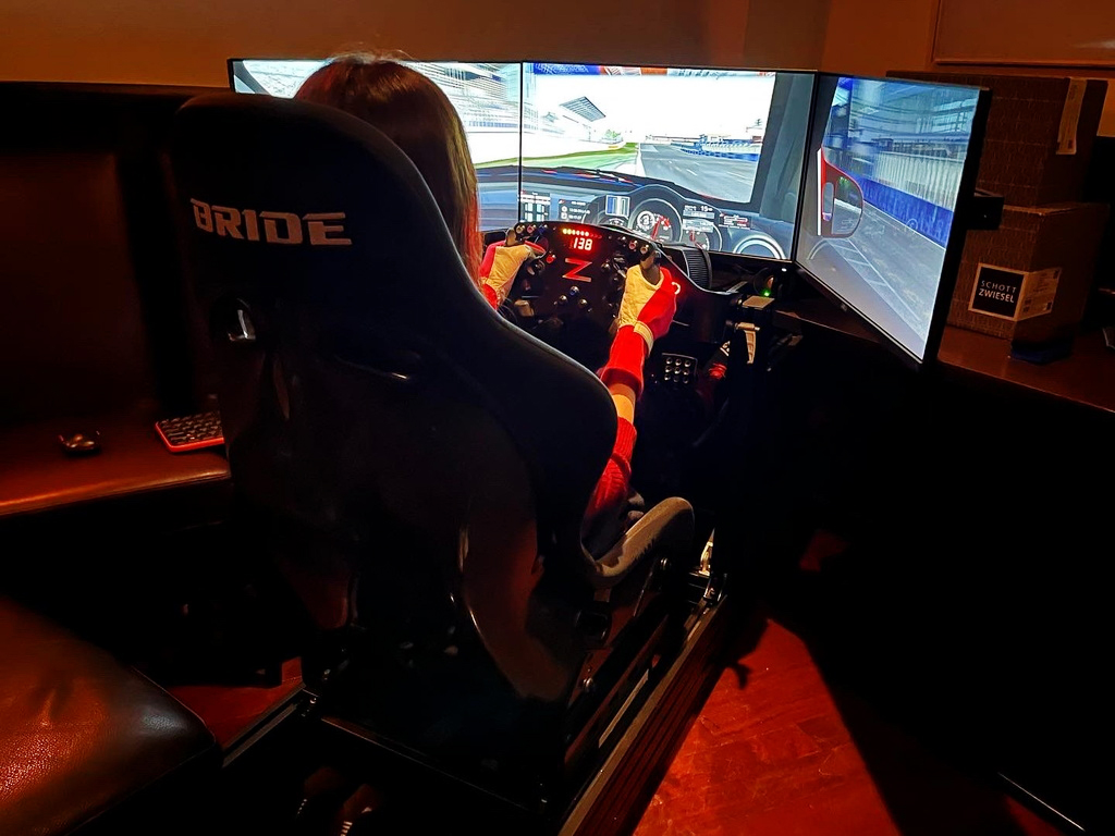 Racing simulator in simulator shop